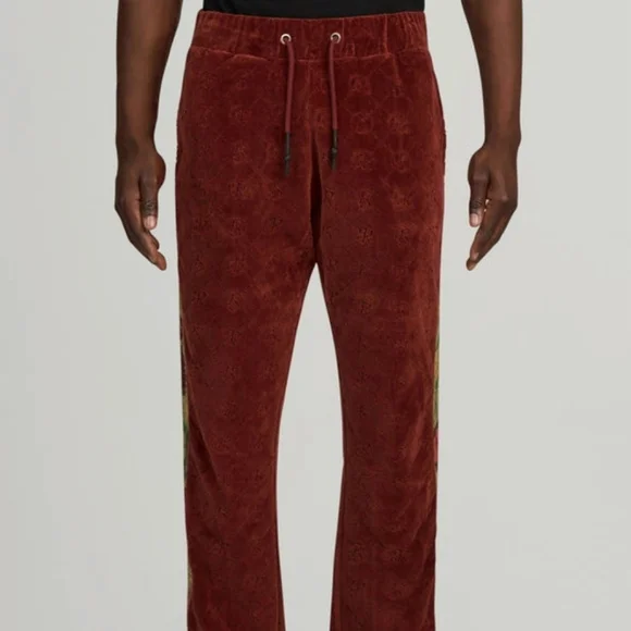 PRPS Deer Valley Monogram Track PANTS sweatpants joggers velour mens Size XL NEW